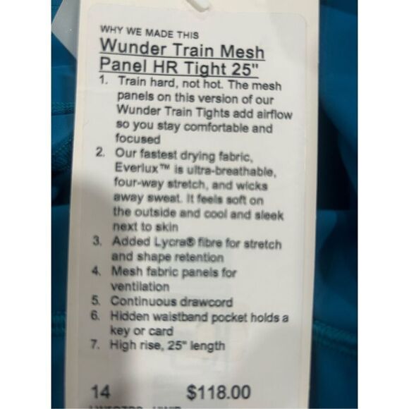 Lululemon Wunder Train Mesh Panel High-Rise Tight 25"  14 - Picture 5 of 6